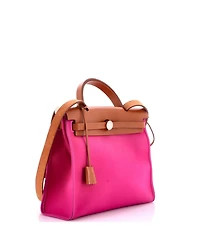Pre-Owned Hermes 31 Herbag Zip Leather and Toile