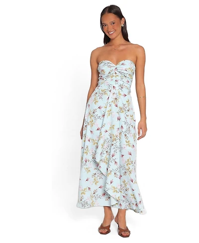 Petal and Pup Women's Marta Strapless Floral A-Line Midi Dress