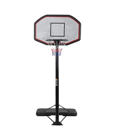 Glintex Basketball Hoop, Height Adjustable Freestanding System with Backboard, Rim and Fillable Base on Wheels