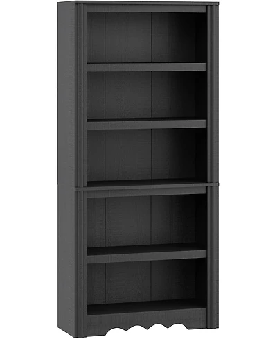 homfan 70.9" Tall Bookshelf - 5-Tier Wood Bookcase with Arched Roman Column Design for Home Office and Living Room