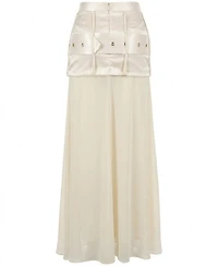 Modenaire Women's High-Waisted Sheer Maxi Skirt