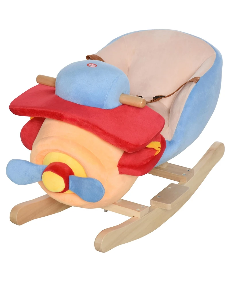 Glintex Rocking Plane Chair, Wooden Plush with Lullaby Song, Ages 18 Months+