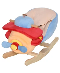 Glintex Rocking Plane Chair, Wooden Plush with Lullaby Song, Ages 18 Months+