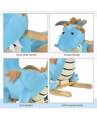Glintex Plush Rocking Dinosaur with Realistic Dinosaur Sounds, Holds 66 lbs, Ages 18-36 Months