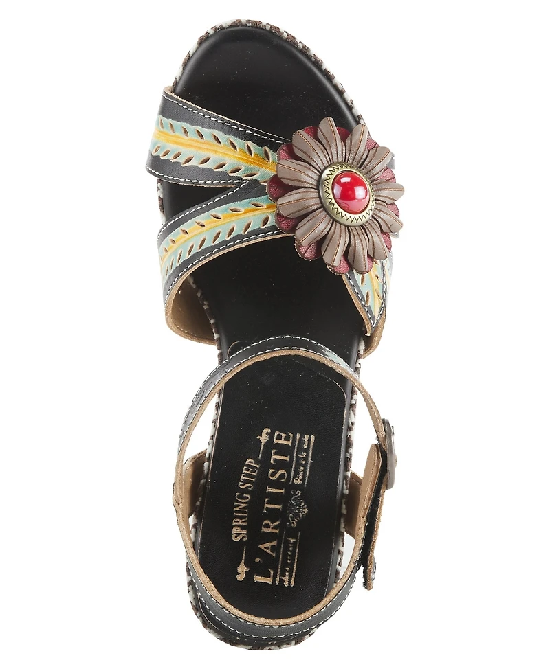 L'Artiste Women's Astar Quarter Strap Sandal with Painted Vamp