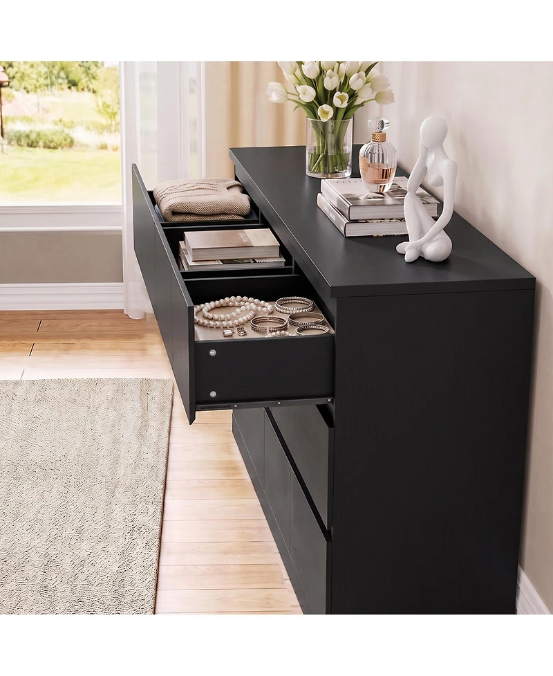 homfan 9 Drawer Dresser for Bedroom, Chest of Drawers, Storage with Deep Drawers Living Room, Hallway, Entryway, Bedroom
