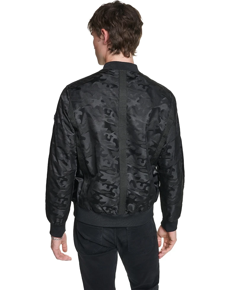Karl Lagerfeld Paris Men's Camo Bomber Jacket