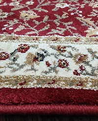 Closeout!! Km Home Pesaro Floral Red 7'9" x 11' Area Rug