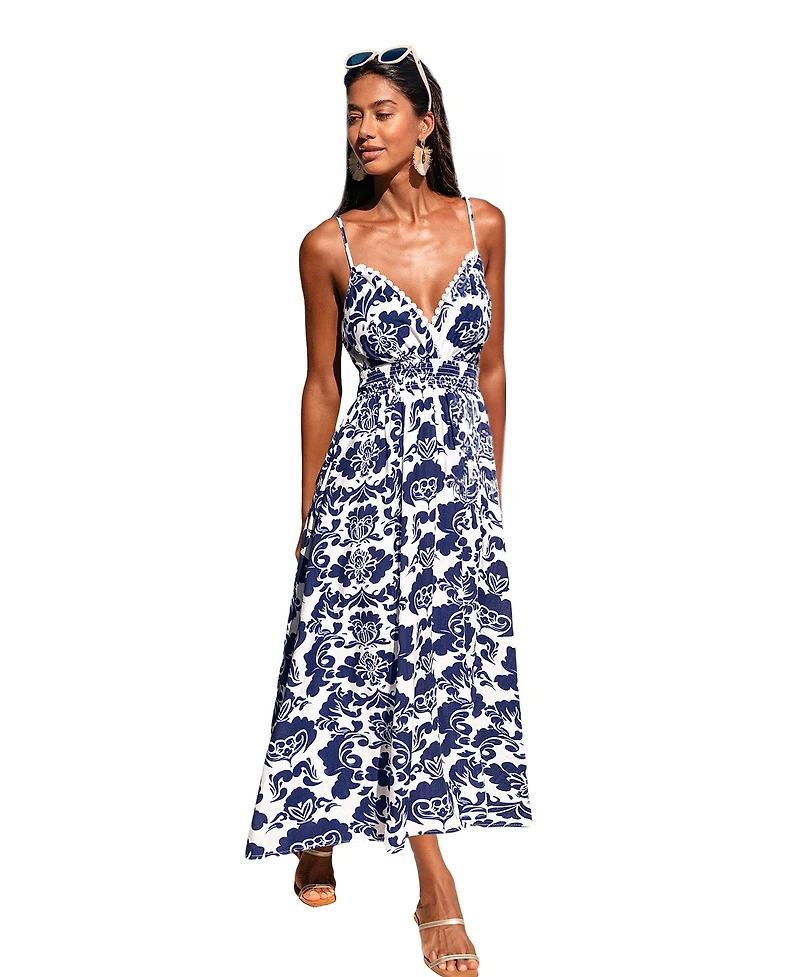 Cupshe Women's Silver Lining Ornate Maxi Beach Dress