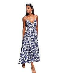 Cupshe Women's Silver Lining Ornate Maxi Beach Dress