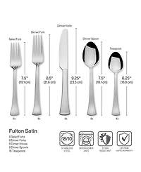 International Silver Fulton Satin 18.0 Stainless Steel 51 Piece Flatware Set, Service For 8