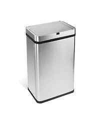 Mega Casa 16 Gallon Stainless Steel Rectangular Motion Sensor Trash Can with Silent Close Lid and Stay-Open Feature