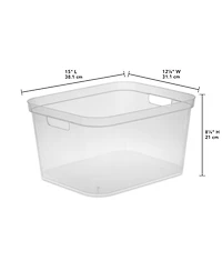Sterilite 8.25x12.25x15 In Storage Bin w/ Carry Through Handles, Clear (24 Pack)
