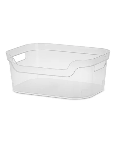 Sterilite 5.25 x 9.5 x 13 In Open Storage Bin with Carry Handles, 8 Pack, Clear