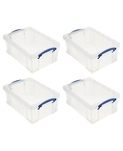 Really Useful Box 9L Storage Container with Snap Lid and Clip Lock Handle ( Pack