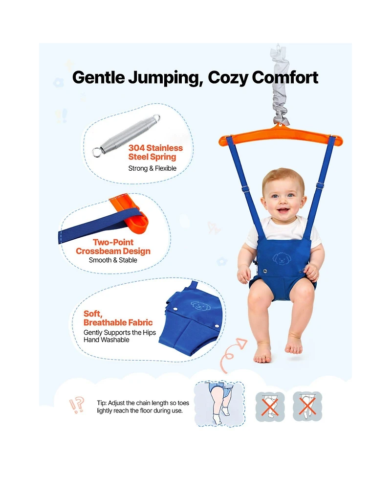 Glintex Toddler 2-in-1 Swing and Jumper with 3-in-1 Convertible Seat, Foldable A-Frame, 200 lb Capacity, Ages 3+