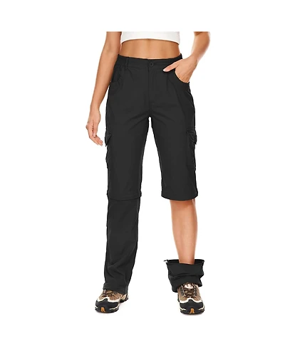 Piscifun Women's Convertible Zip Off Hiking Cargo Pants Quick Dry Upf 50 Water Resistant Outdoor