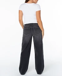 Celebrity Pink Juniors' Dark-Wash Mid-Rise Straight-Leg Denim Jeans