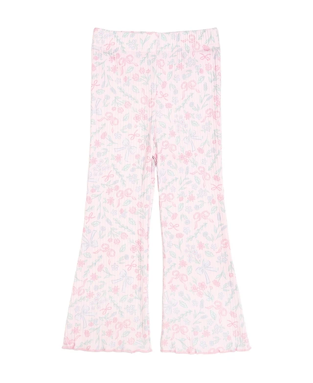 Sweet Wink Baby Girls' Bow and Bloom Print Flare Leggings