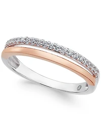 Diamond Split Band (1/8 ct. t.w.) in 14K White and Rose Gold, 14K White and Yellow Gold or 14K White Gold