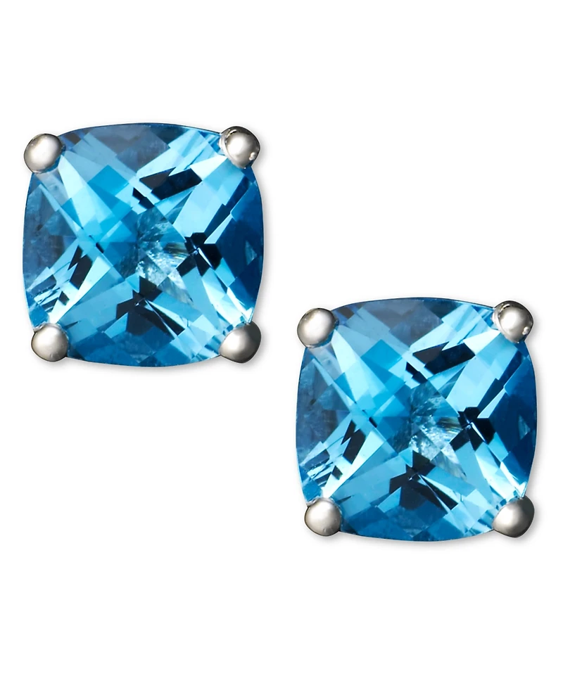 Amethyst (1-3/4 ct. t.w.) Cushion Stud Earrings 14k white gold (Also Available Peridot, Garnet, Citrine and Blue Topaz)