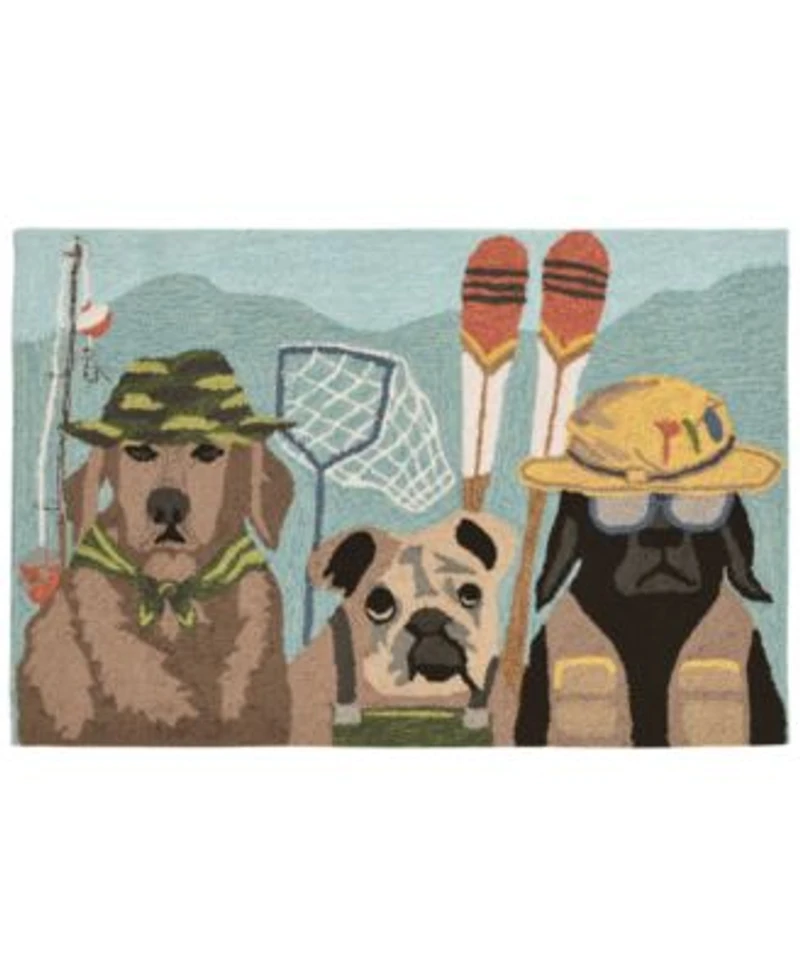 Liora Manne Front Porch Indoor Outdoor Fishing Patrol Dk Mult Area Rug