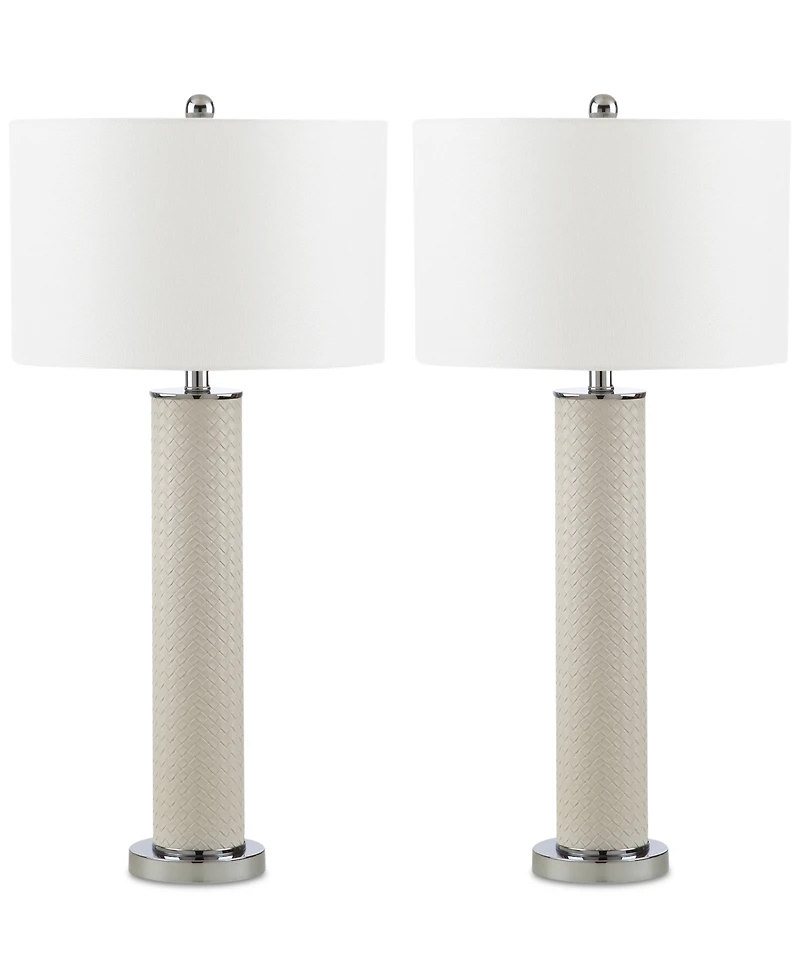 Safavieh Set of 2 Ollie Faux Woven Leather Table Lamps