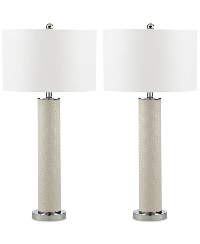 Safavieh Set of 2 Ollie Faux Woven Leather Table Lamps