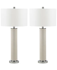 Safavieh Set of 2 Ollie Faux Woven Leather Table Lamps
