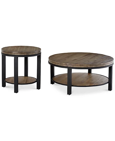Canyon Round Table Set, 2-Pc. Set (Coffee Table & End Table), Created for Macy's