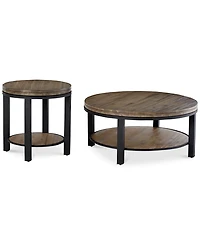 Canyon Round Table Set, 2-Pc. Set (Coffee Table & End Table), Created for Macy's