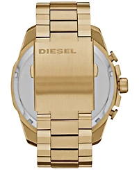Diesel Men's Chronograph Mega Chief Gold-Tone Stainless Steel Bracelet Watch 59x51mm
