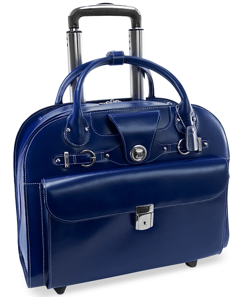 McKlein Edgebrook Leather Wheeled Laptop Briefcase