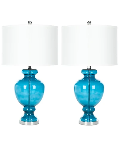 Safavieh Set of 2 Turquoise Glass Table Lamp