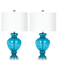 Safavieh Set of 2 Turquoise Glass Table Lamp