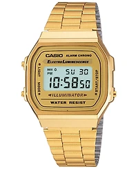 Casio Men's Digital Vintage Gold-Tone Stainless Steel Bracelet Watch 39x39mm A168WG-9MV