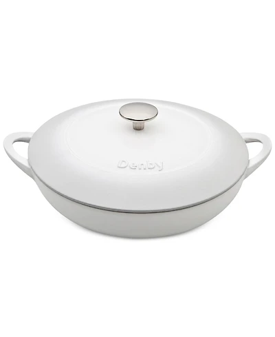 Denby Natural Canvas Cast Iron 4 Quart Shallow Covered Casserole