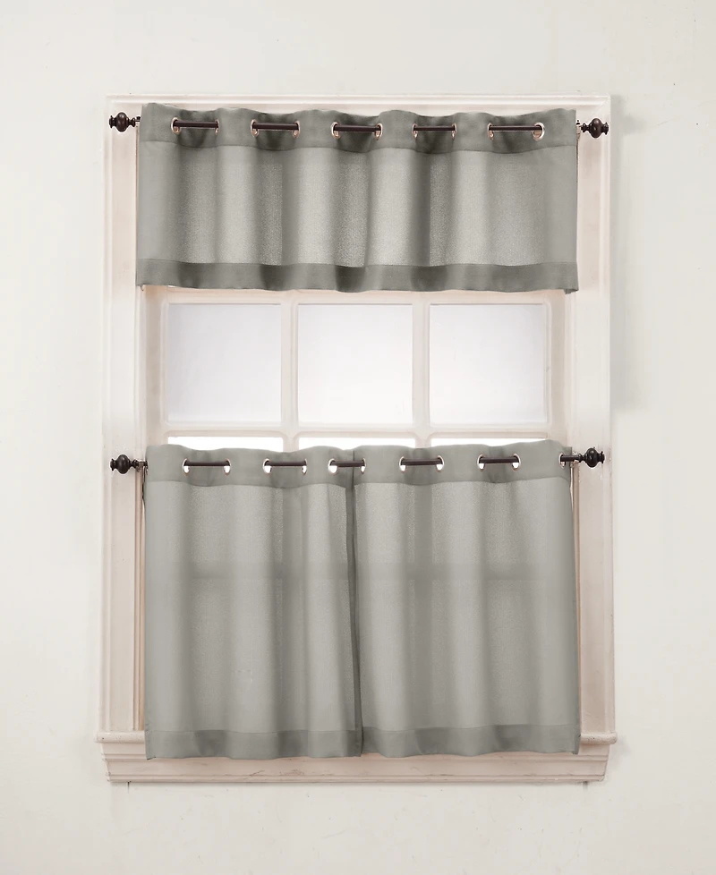 Montego Casual Textured Semi-Sheer Grommet Kitchen Curtain Valance