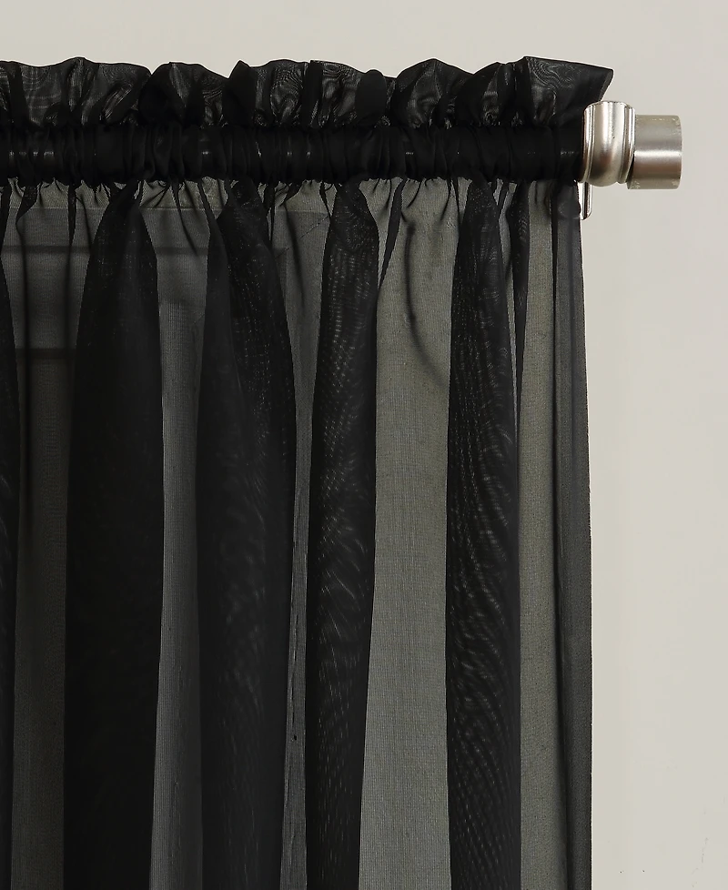 Sheer Voile Rod Pocket Curtain Panel