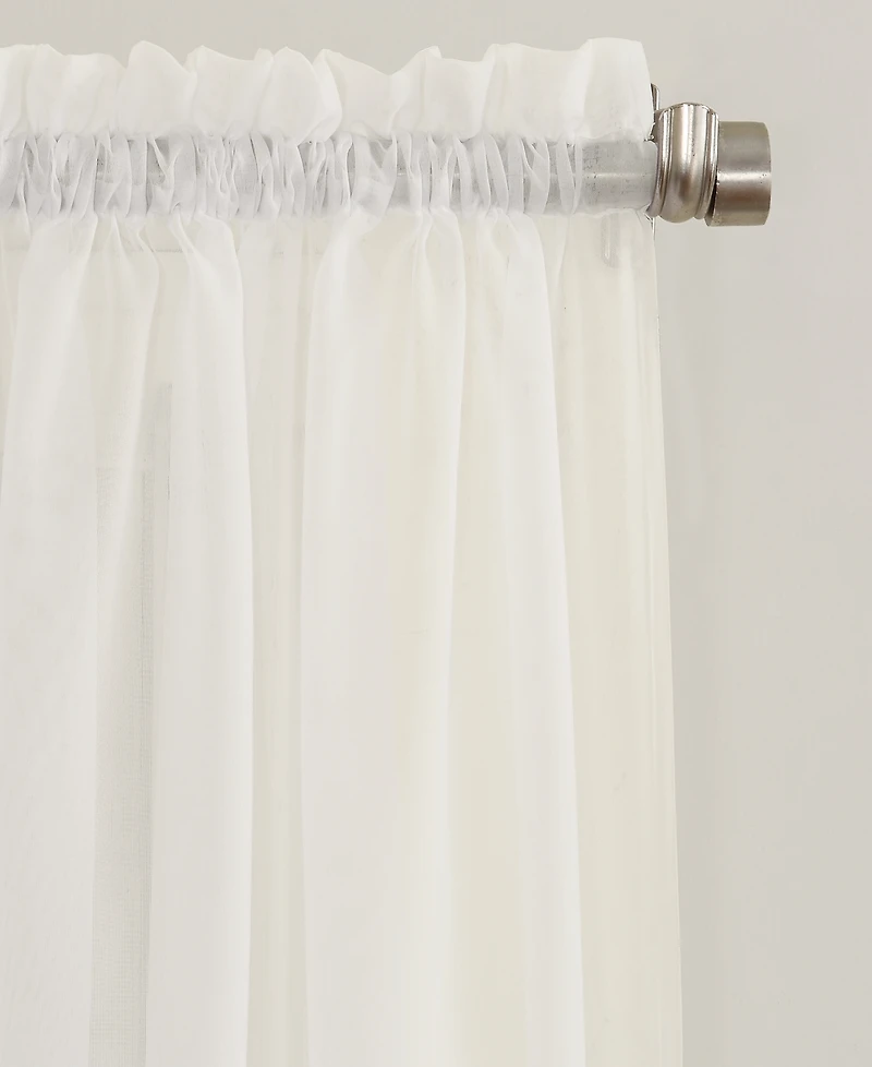 Sheer Voile Rod Pocket Curtain Panel