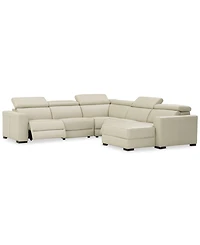 Nevio 5-pc Leather Sectional, 2 Power Recliners, Created for Macy's
