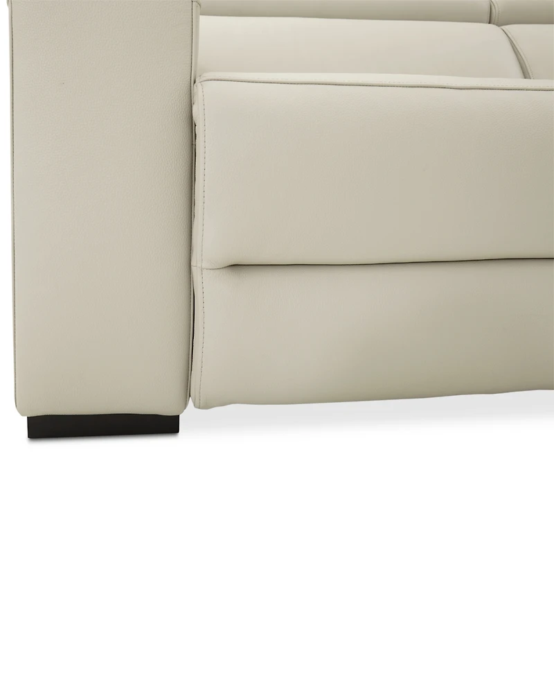 Nevio 6-pc Leather "L" Shaped Sectional Sofa with Power Recliners and Articulating Headrests