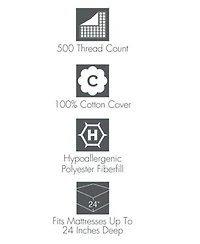 Hotel Collection 500 Thread Count Cotton Hypoallergenic Down Alternative Fill Extra Deep Mattress Pads Exclusively At Macys