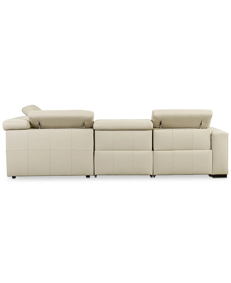 Nevio 5-pc Leather "L" Sectional with 3 Power Recliners, Created for Macy's