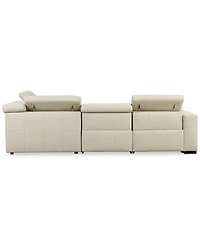 Nevio 5-pc Leather "L" Sectional with 3 Power Recliners, Created for Macy's