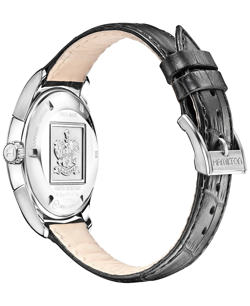 Hamilton Men's Swiss Automatic Valiant Black Leather Strap Watch 40mm H39515754