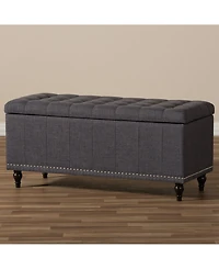Kaylee Button-Tufted Storage Ottoman Bench