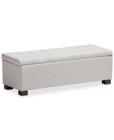 Roanoke Grid-Tufting Storage Ottoman Bench