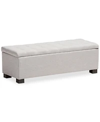 Roanoke Grid-Tufting Storage Ottoman Bench