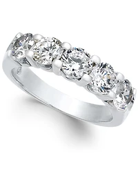 Certified Five Diamond Station Band Ring in 14k White Gold (2 ct. t.w.)